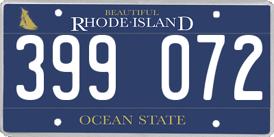 RI license plate 399072