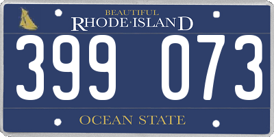 RI license plate 399073