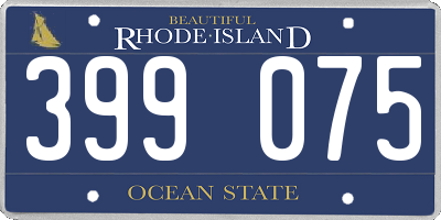 RI license plate 399075