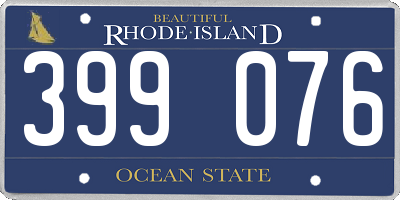 RI license plate 399076