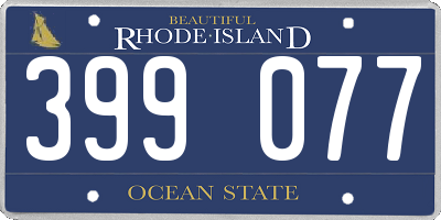 RI license plate 399077