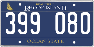 RI license plate 399080