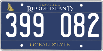 RI license plate 399082