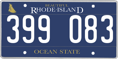 RI license plate 399083