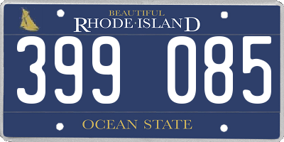 RI license plate 399085