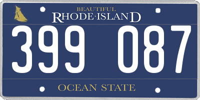 RI license plate 399087
