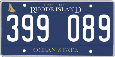 RI license plate 399089