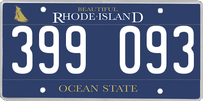 RI license plate 399093