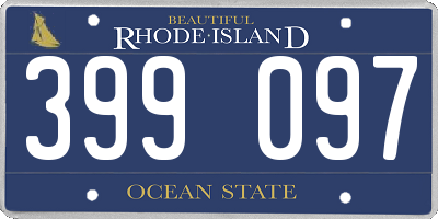 RI license plate 399097