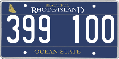 RI license plate 399100