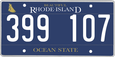 RI license plate 399107
