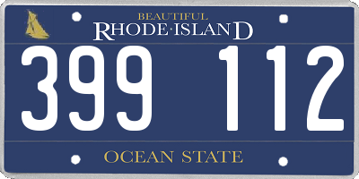 RI license plate 399112