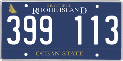 RI license plate 399113