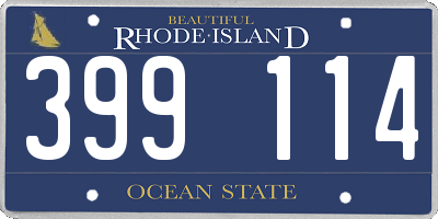 RI license plate 399114
