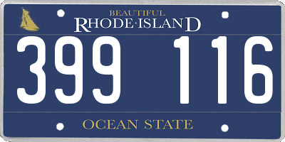 RI license plate 399116