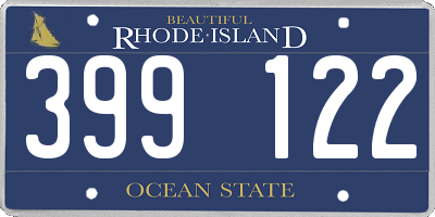 RI license plate 399122