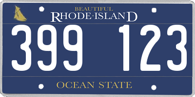 RI license plate 399123