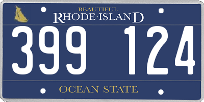 RI license plate 399124