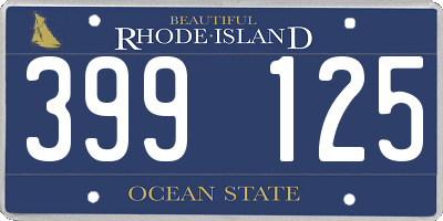 RI license plate 399125