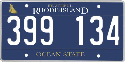 RI license plate 399134