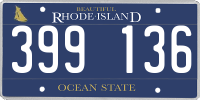 RI license plate 399136