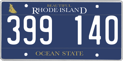 RI license plate 399140