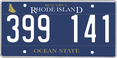 RI license plate 399141