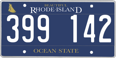 RI license plate 399142