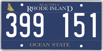 RI license plate 399151