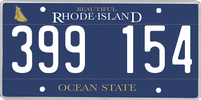 RI license plate 399154