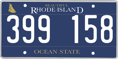 RI license plate 399158