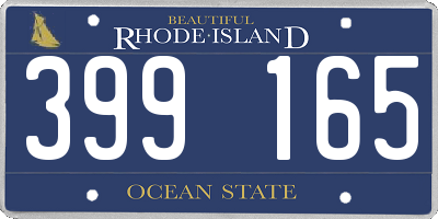 RI license plate 399165