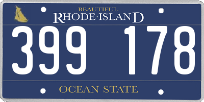 RI license plate 399178