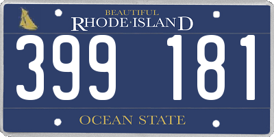 RI license plate 399181
