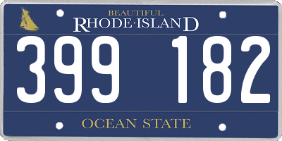 RI license plate 399182