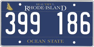 RI license plate 399186
