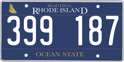 RI license plate 399187