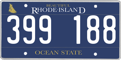 RI license plate 399188