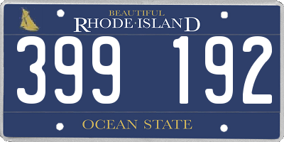 RI license plate 399192