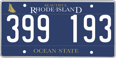 RI license plate 399193