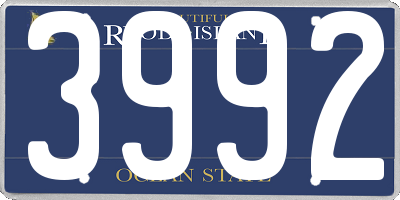 RI license plate 3992