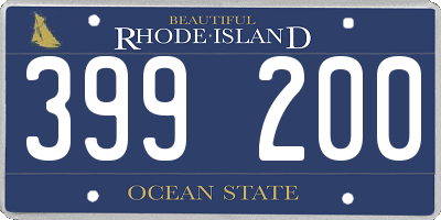 RI license plate 399200