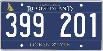RI license plate 399201