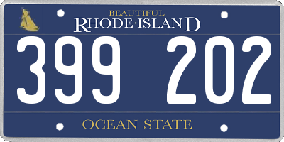 RI license plate 399202