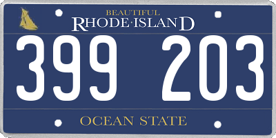 RI license plate 399203
