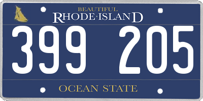 RI license plate 399205