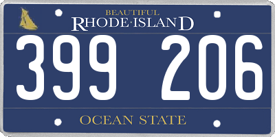 RI license plate 399206