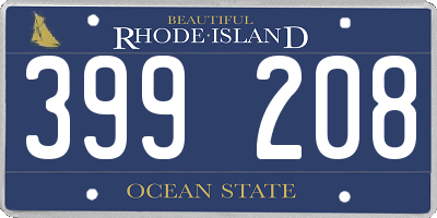 RI license plate 399208