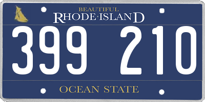 RI license plate 399210
