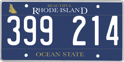 RI license plate 399214
